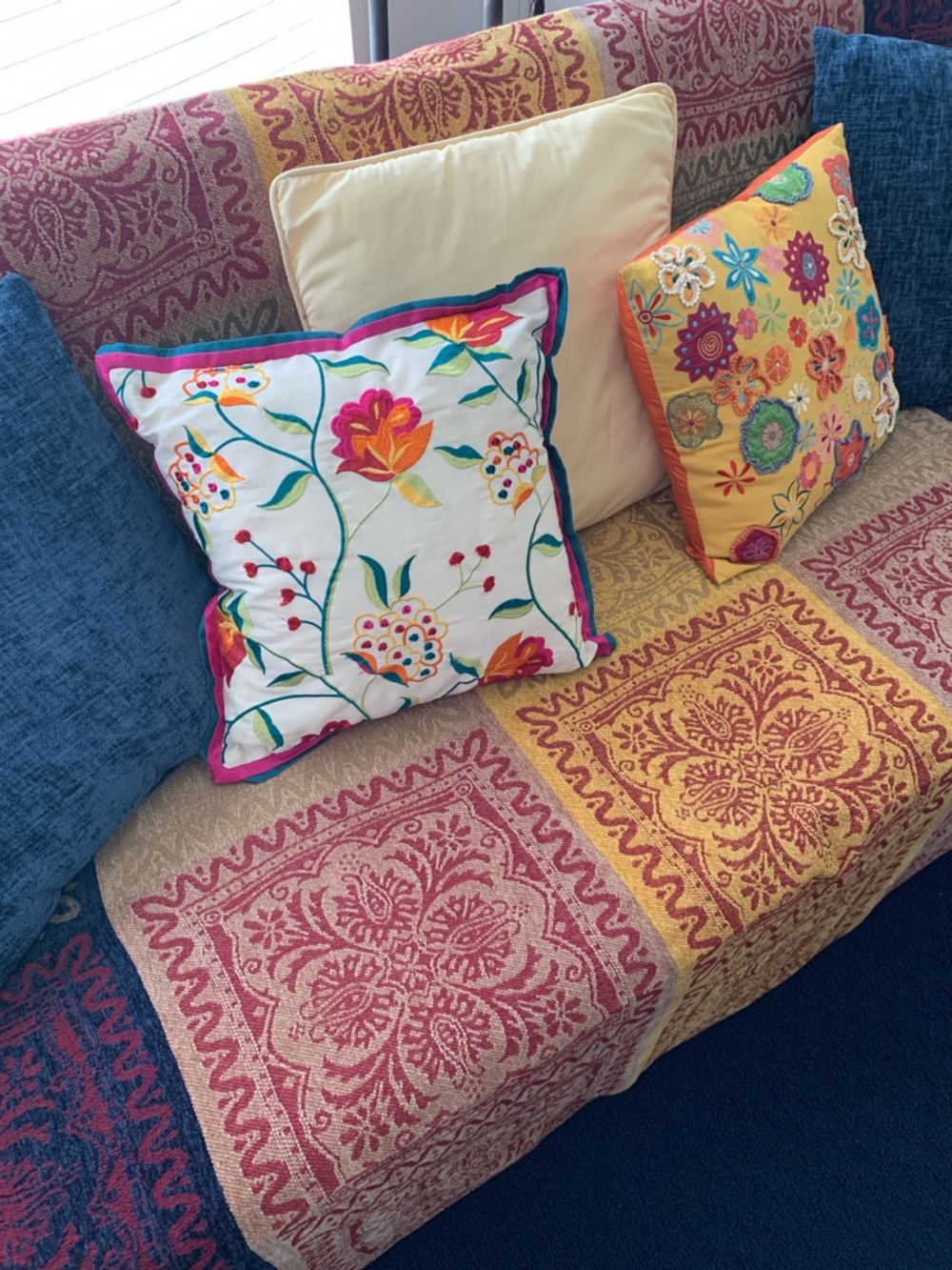 Bohemian Fringed Sofa/Bedspread Cover Chenille Material Jewel Tone 100”X 80”